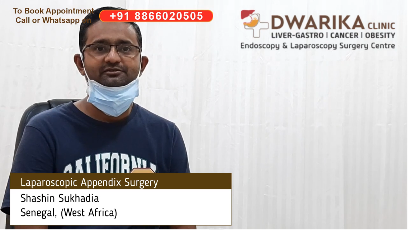 An appendicitis patient from Senegal, West Africa shares his experience of Laparoscopic Appendix Surgery (Appendectomy) at Dwarika Clinic, Ahmedabad- Patient Testimonial